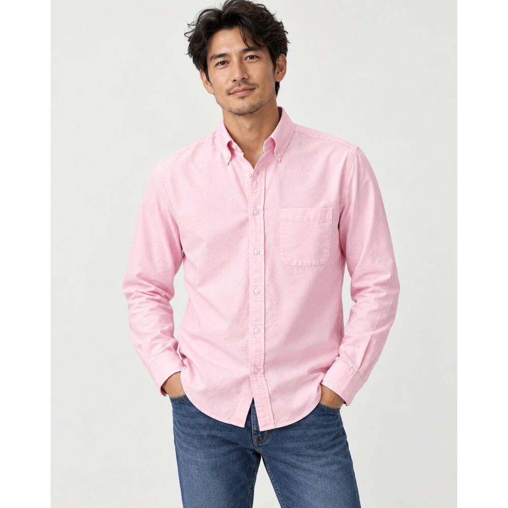 Charles Tyrwhitt Pink Oxford Weave Dress Shirt Medium Office Career Work